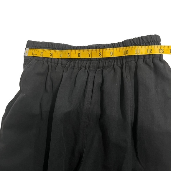 Apiece Apart Wide Leg Linen & Cotton Elastic Waist Cropped Pants Black Size 6 - Picture 6 of 13